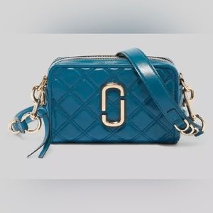 NWT Marc jacobs Quilted Softshot 21 shoulder crossbody Teal Bag $475- Authentic
